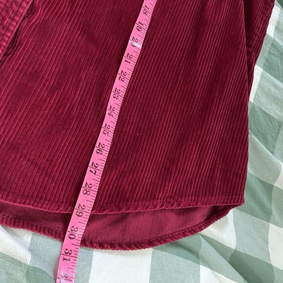 Vintage Cotton Ginny Shirt Womens Red Corduroy Shacket Button Up Whimsigoth - Picture 8 of 8